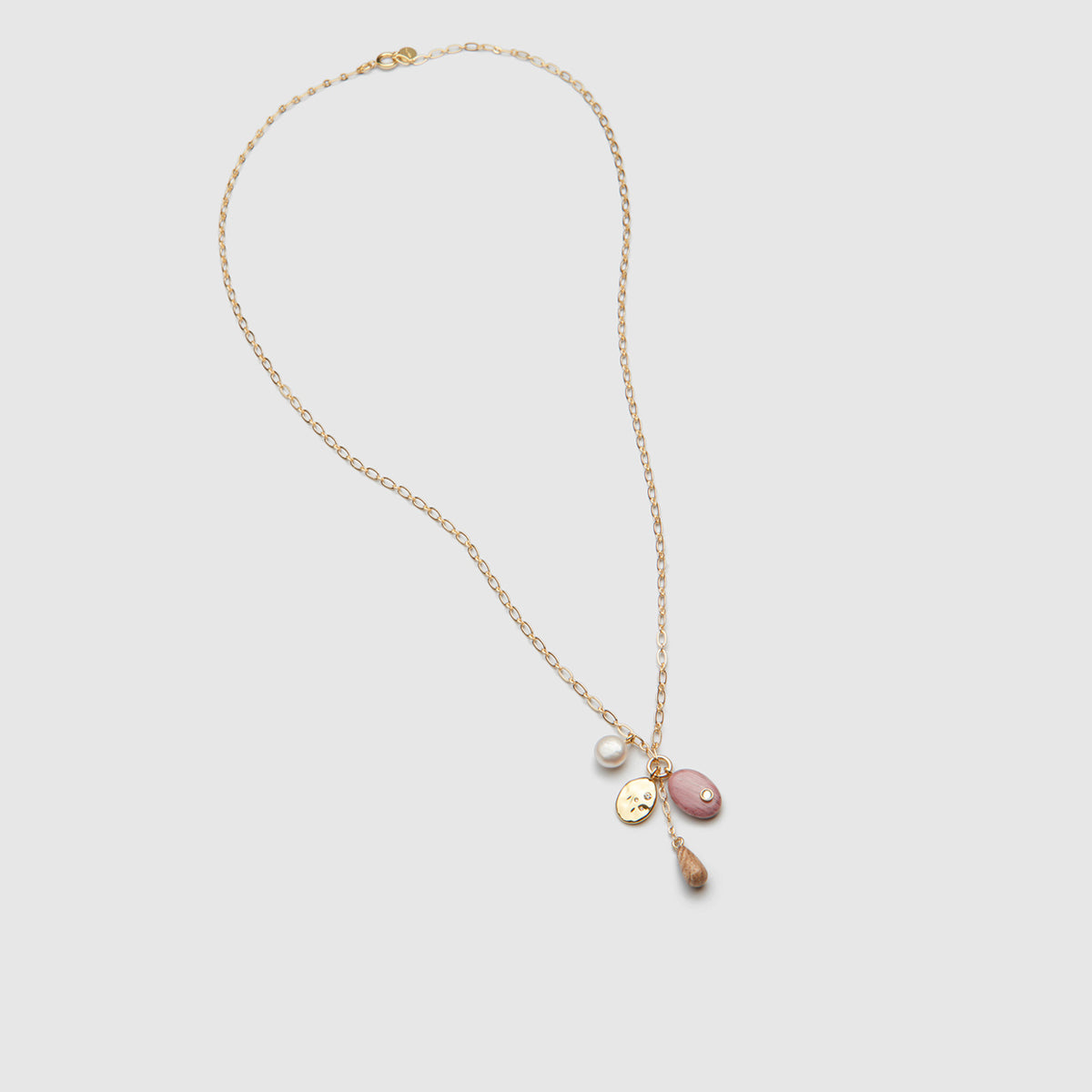 Trinket Charm Necklace - Crimson Pink