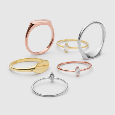 Clinch Sterling Silver Ring - Rose Gold