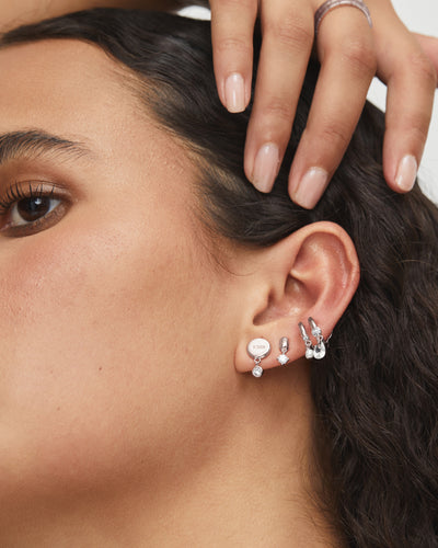 Emerge Double Hoop Earrings - Silver