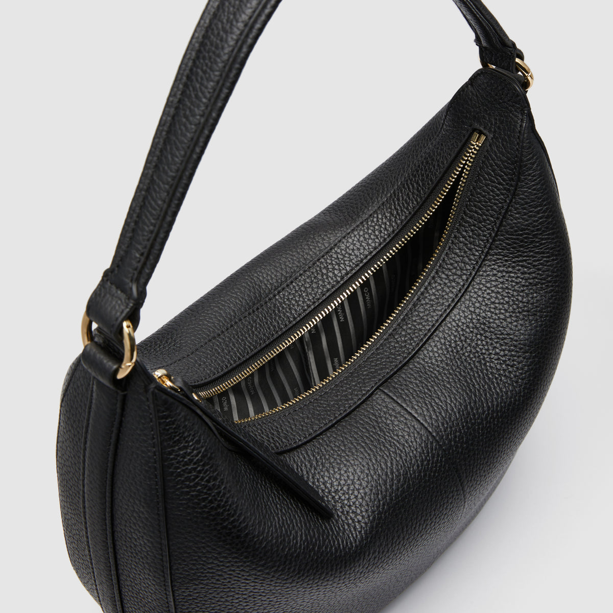 Luna Crescent Bag - Black Light Gold