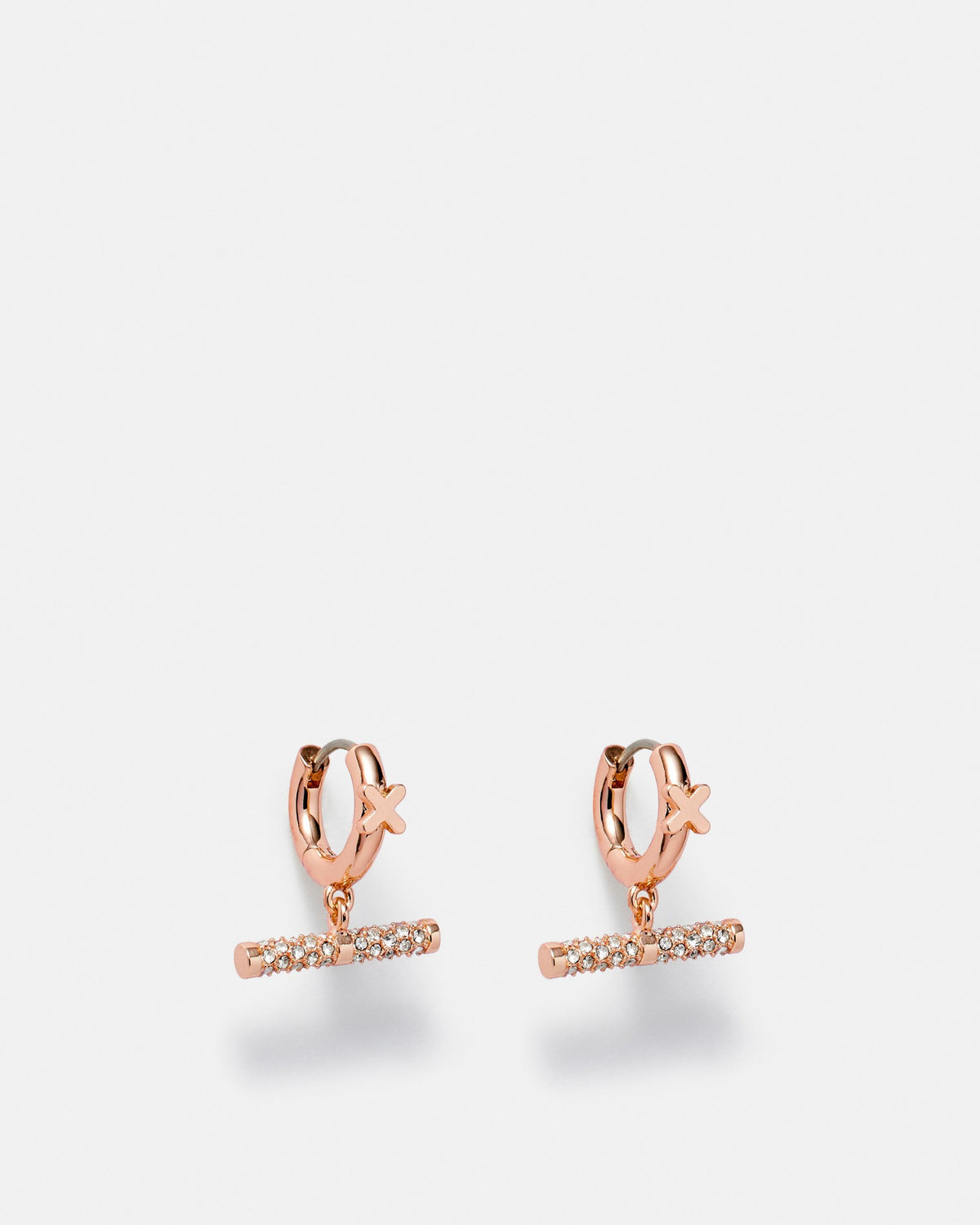 Epoch Charm Hoop Earrings - Rose Gold