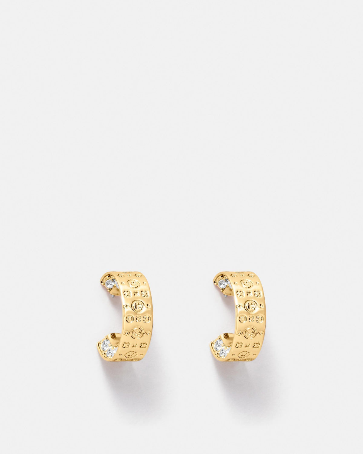 Cipher Hoop Earrings - Gold