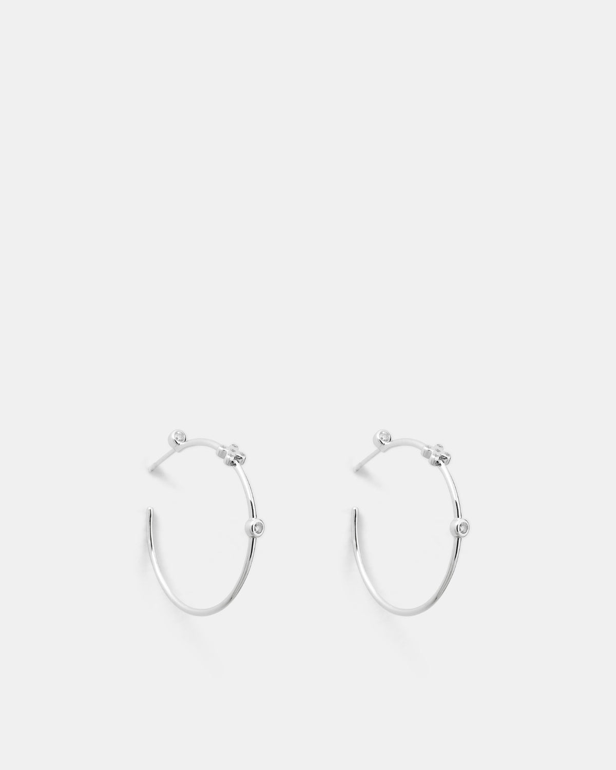 Timely Hoop Earrings - Silver