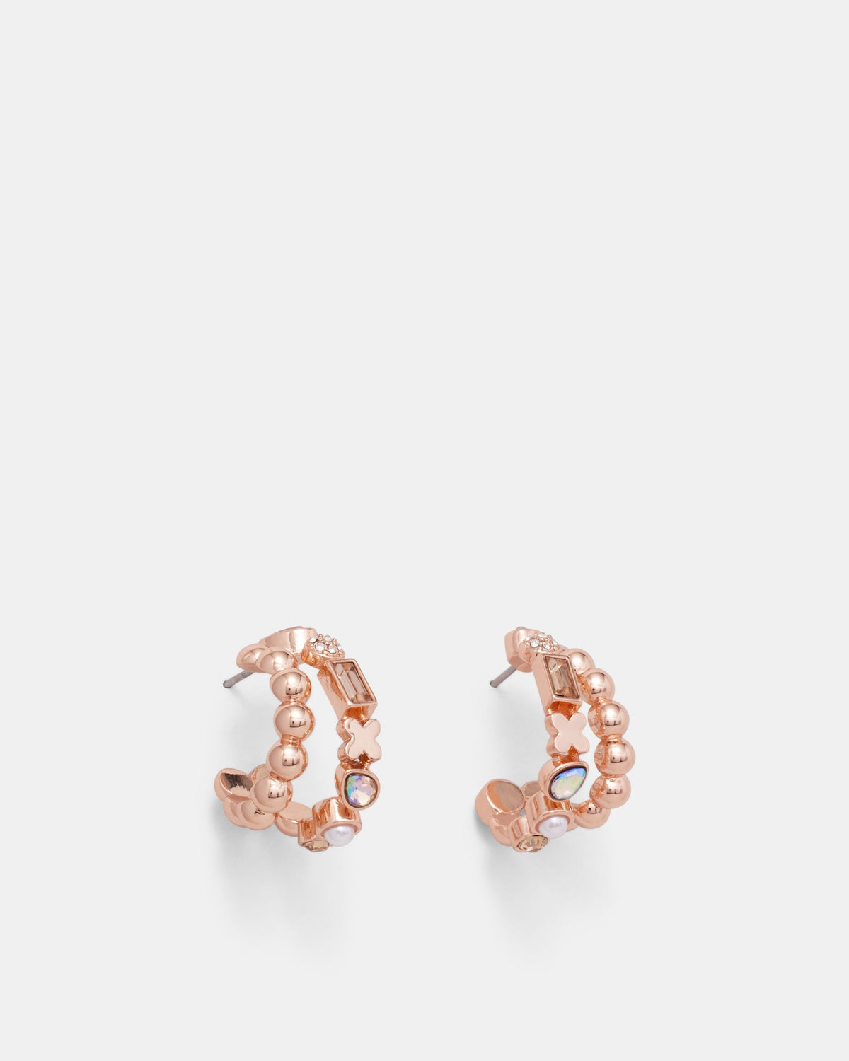 Paradisal Double Hoop Earrings - Rose Gold