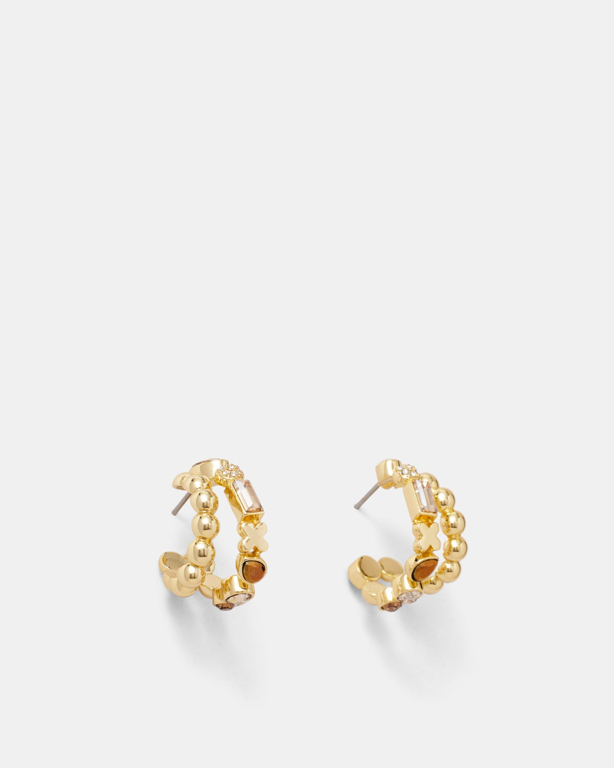 Paradisal Double Hoop Earrings - Gold