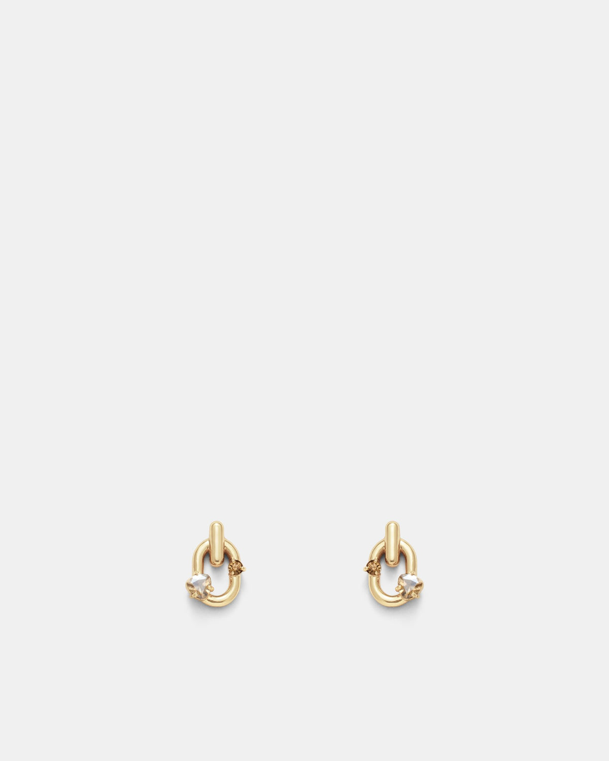 Found Link Stud Earrings - Gold