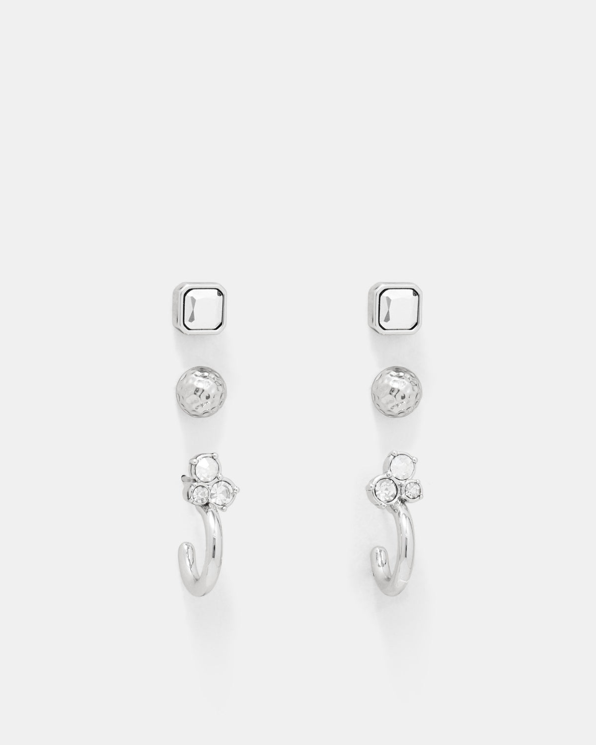 Superstar Earrings Set - Silver