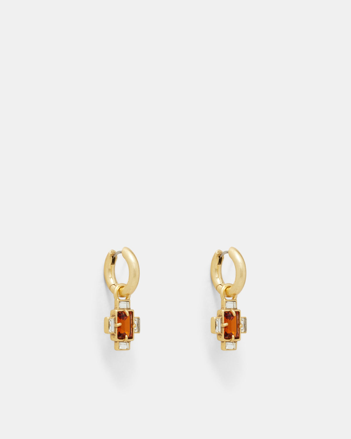 Dreams Charm Hoop Earrings - Cognac