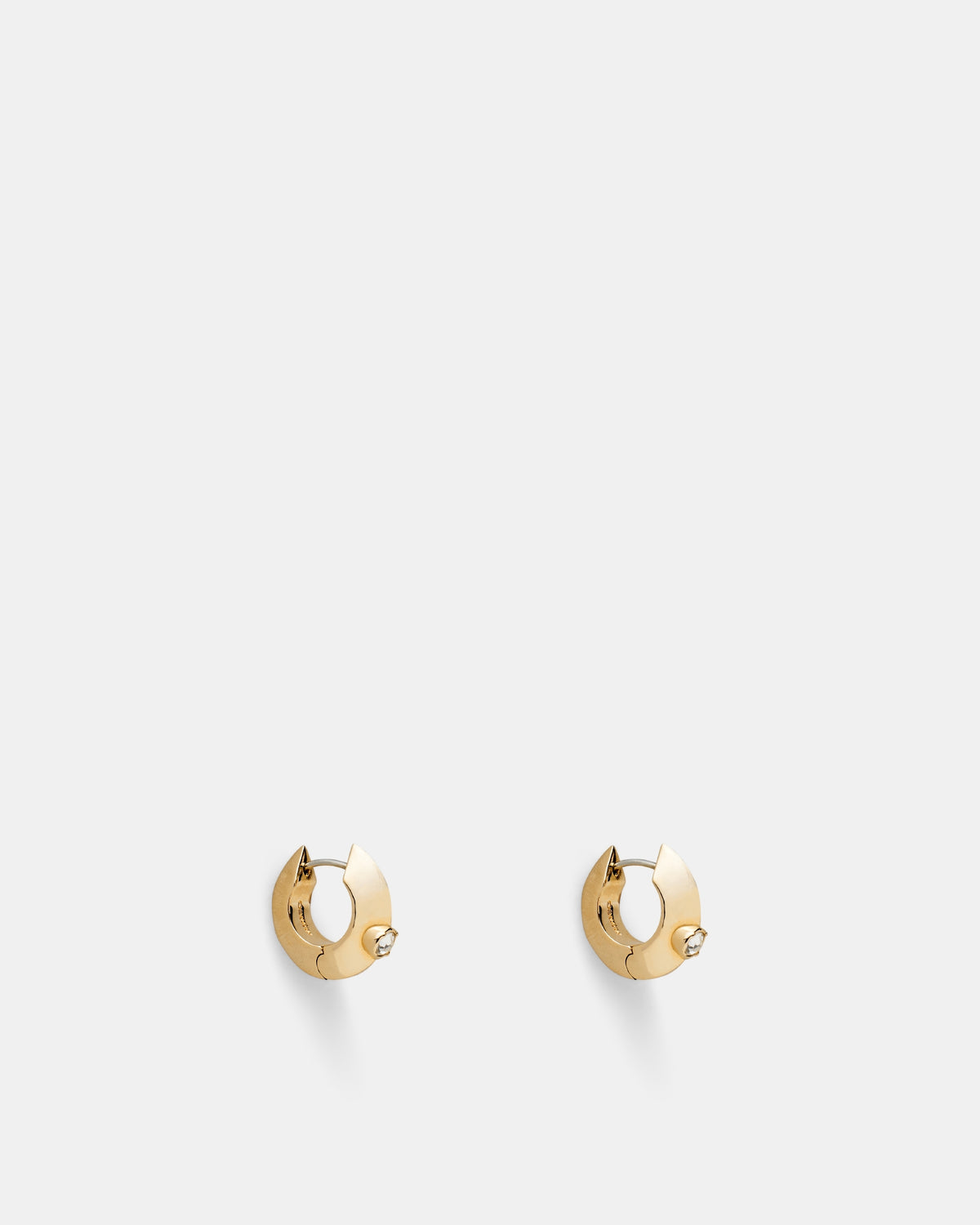 The Edge Huggie Hoop Earrings - Gold