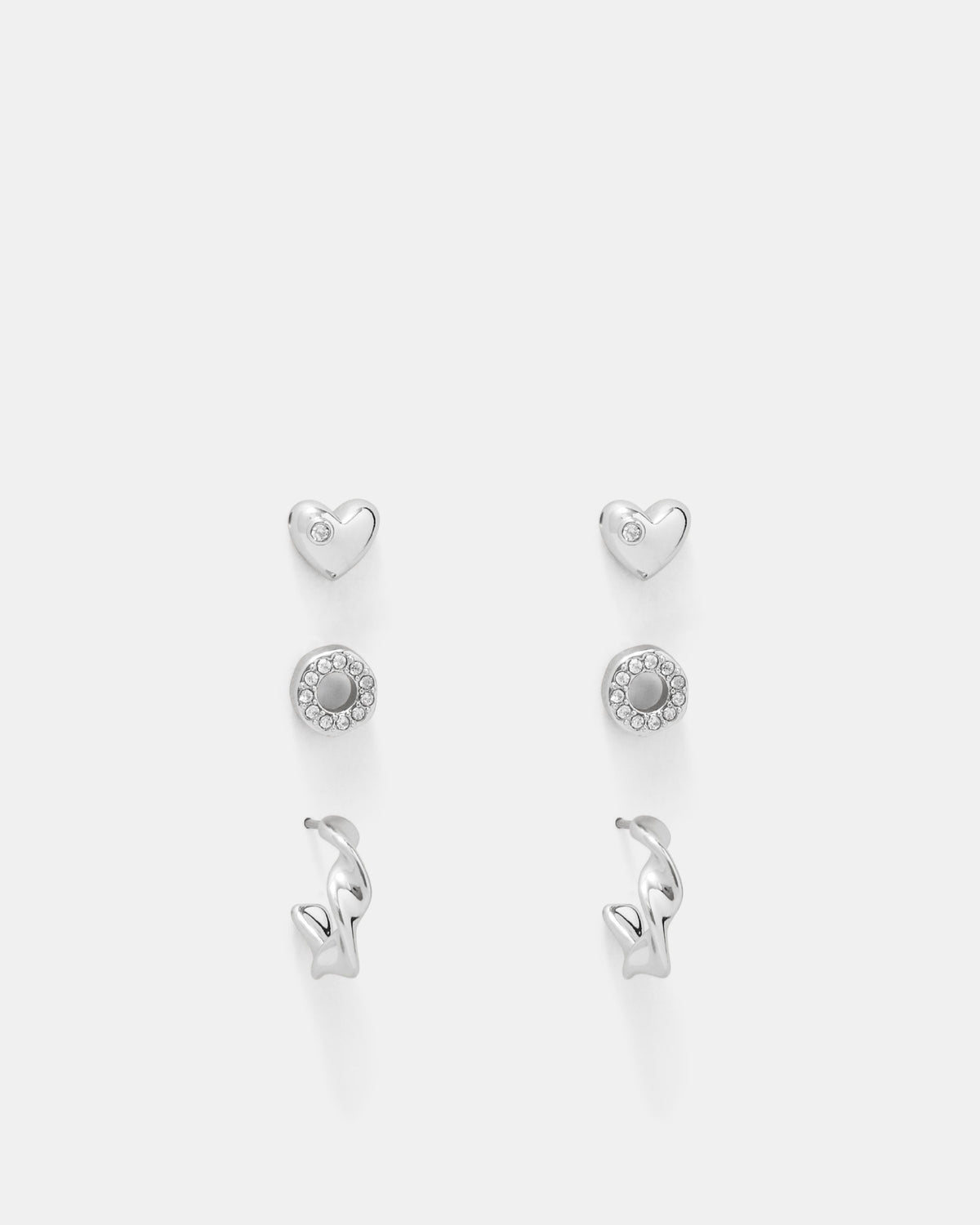 Idol Earrings Set - Silver