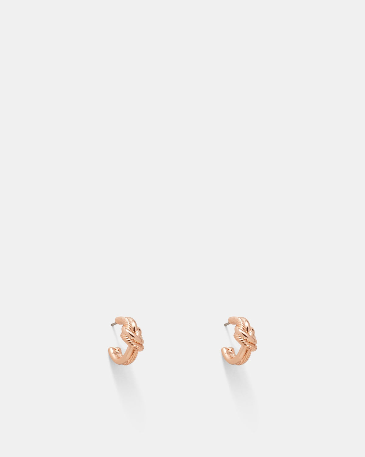 Knot Me Micro Hoop Earrings - Rose Gold