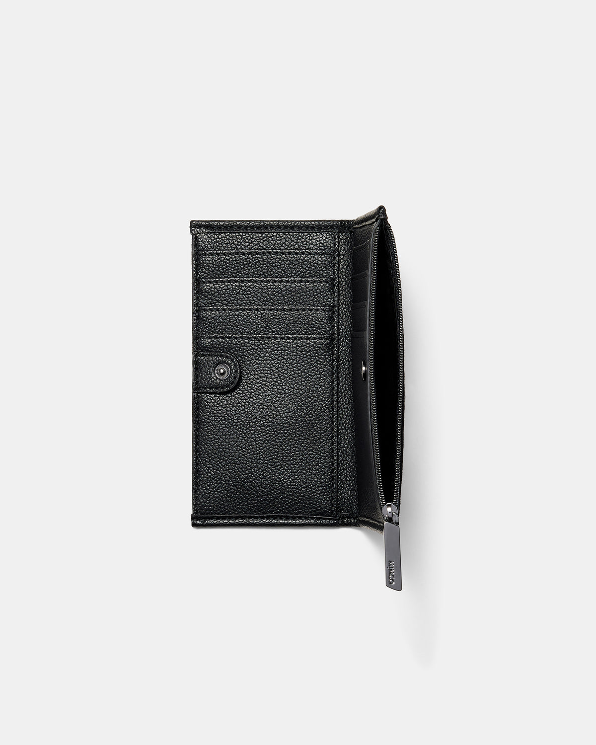 Patch Petite Wallet - Black Gunmetal