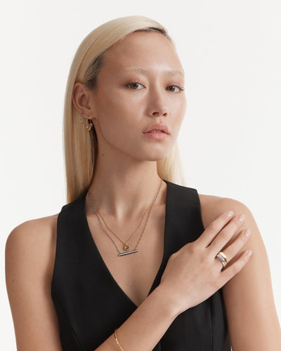 Lune Charm Hoop Earrings - Gold