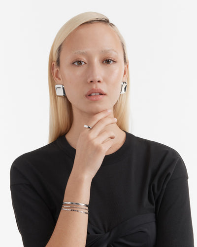 Oblique Cuff Bracelet - Silver