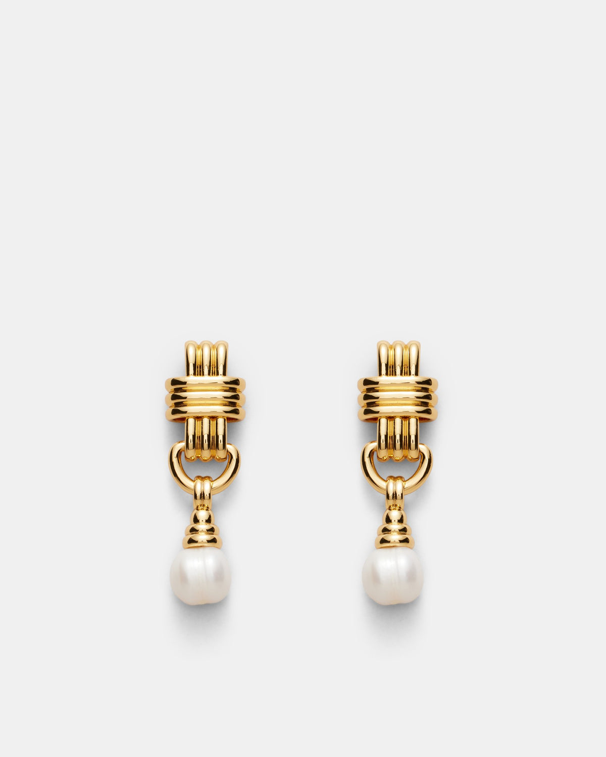 Ice & A Slice Pearl Drop Earrings - Gold