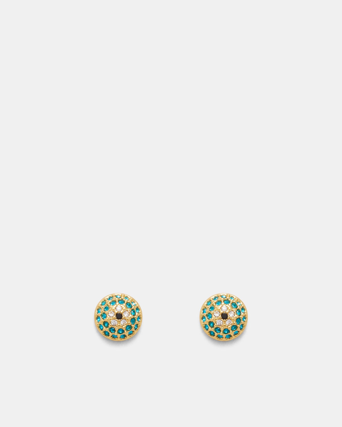 Disco Pave Stud Earrings - Poolside