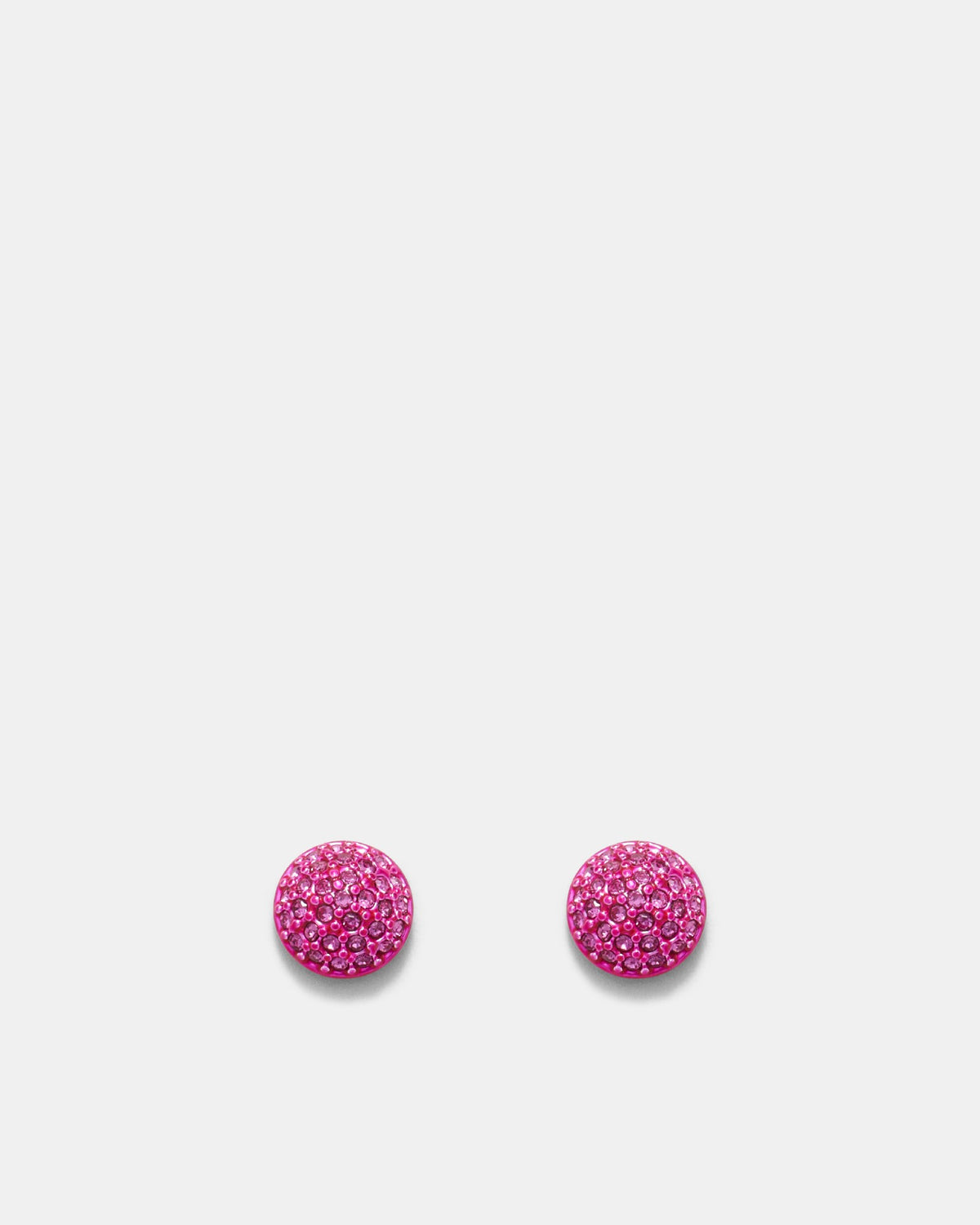 Disco Pave Stud Earrings - Disco Pink