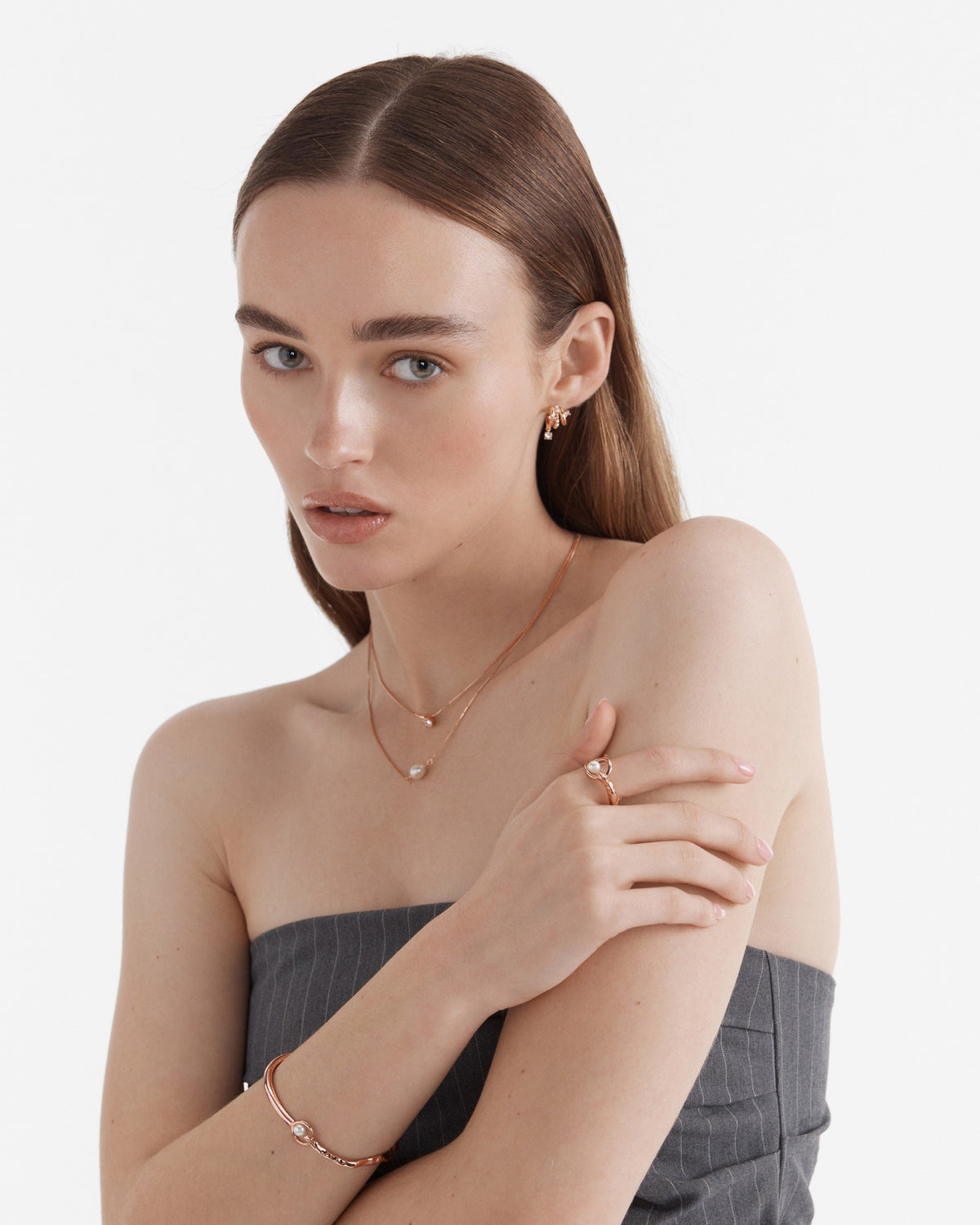 Cadence Pearl Ring - Rose Gold
