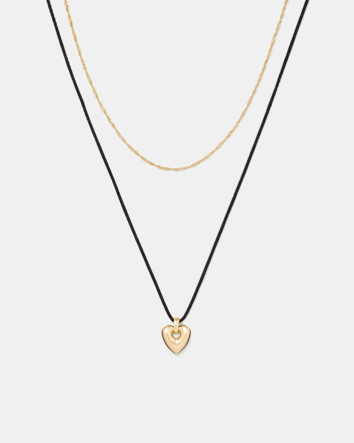 Freehearted Cord Necklace Set - Gold