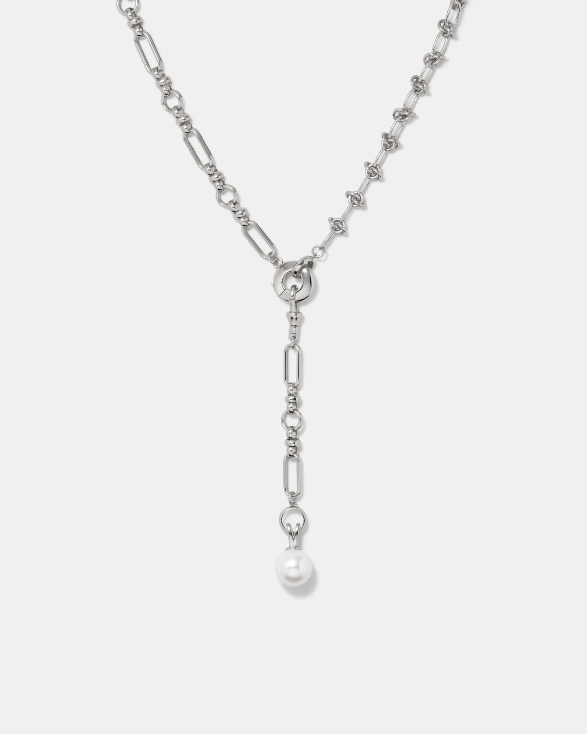 Outro Multi Wear Pearl Necklace - Silver
