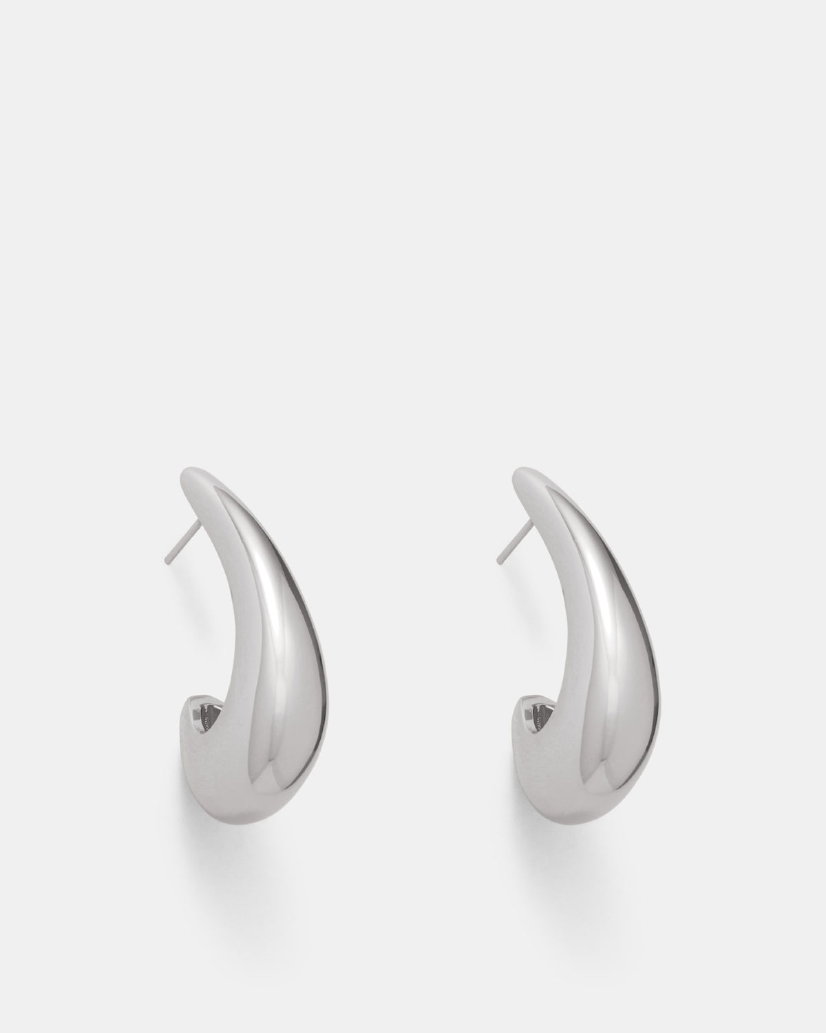The Podium Hoop Earrings - Silver