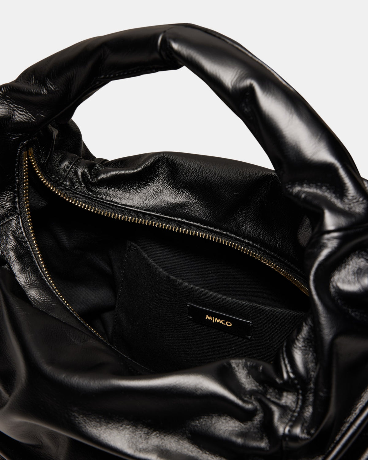Solace Large Leather Crescent Bag - Black Brushed LG