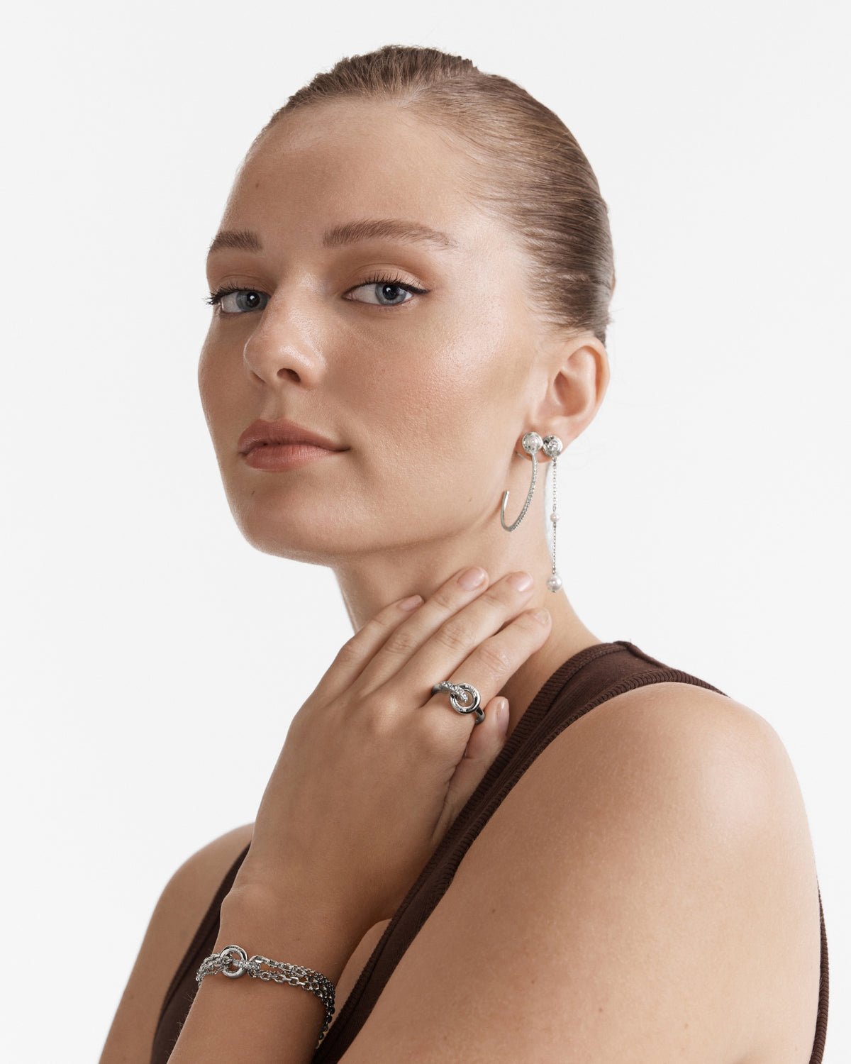 Enliven Thread Earrings - Silver