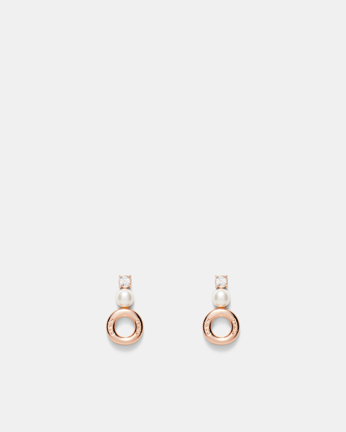 Circulate Drop Stud Earrings - Rose Gold