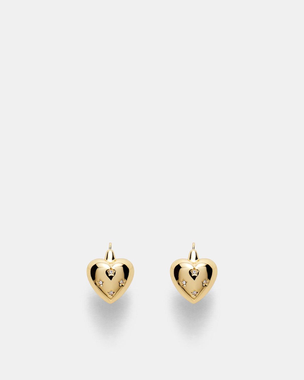Smitten Heart Stud Earrings - Gold