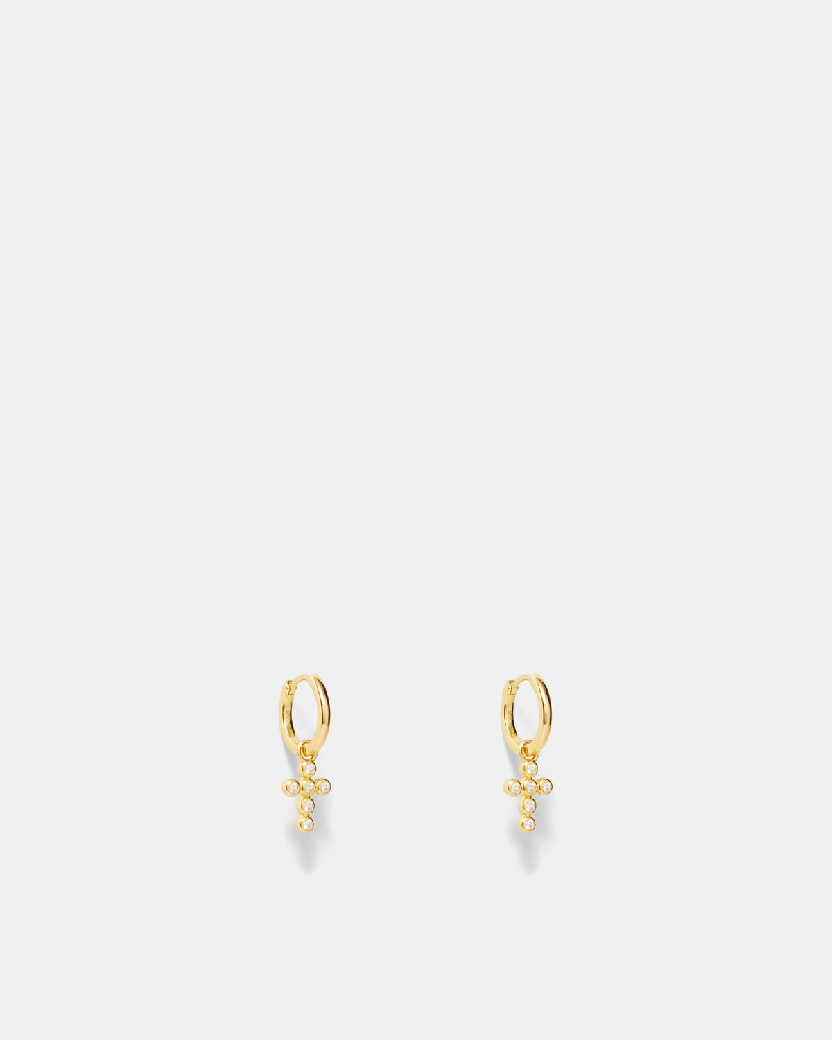 Faith Huggie Hoop Earrings - Gold