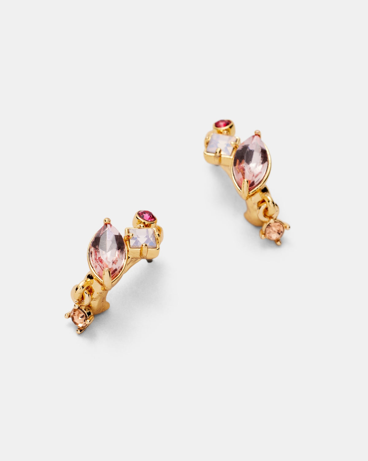 Little Gem Hoop Earrings - Pink Multi