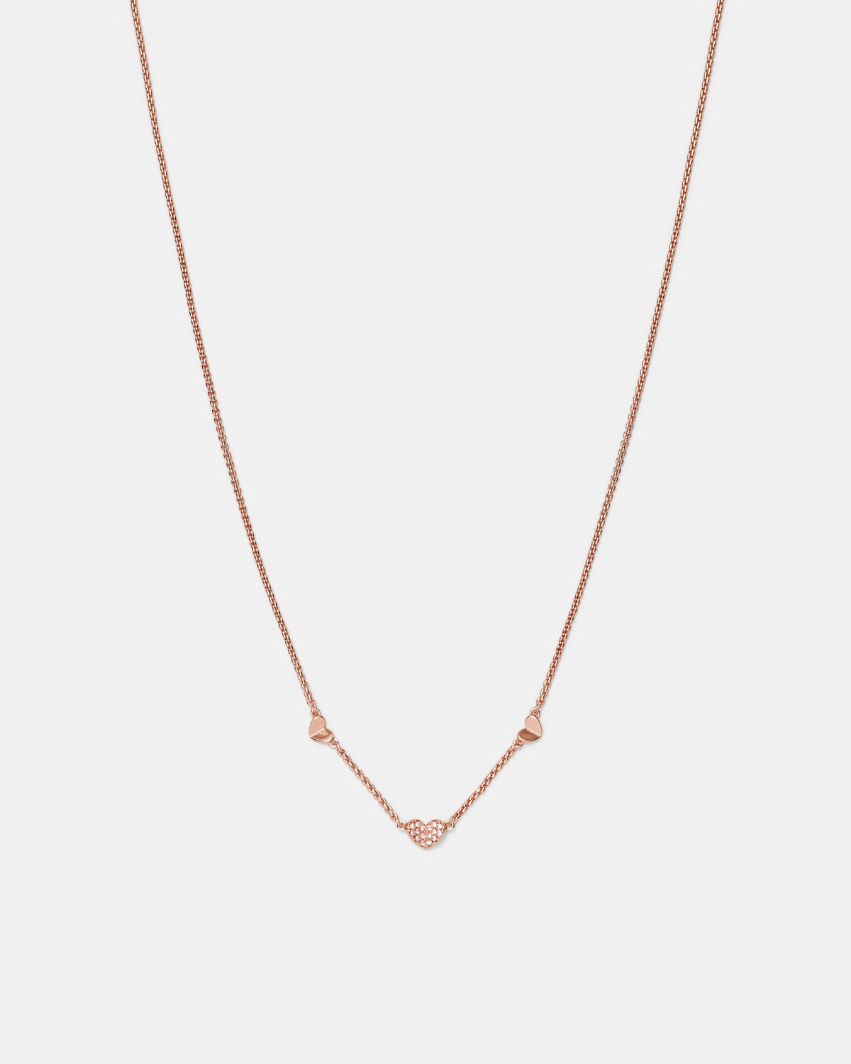 Heart To Heart Necklace - Rose Gold