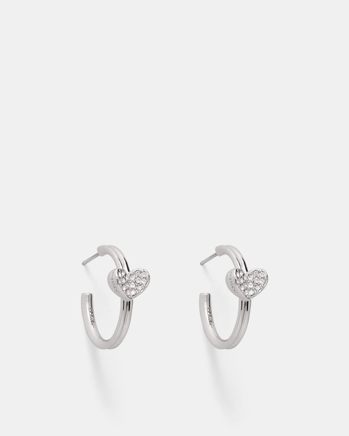 Heart To Heart Hoop Earrings - Silver
