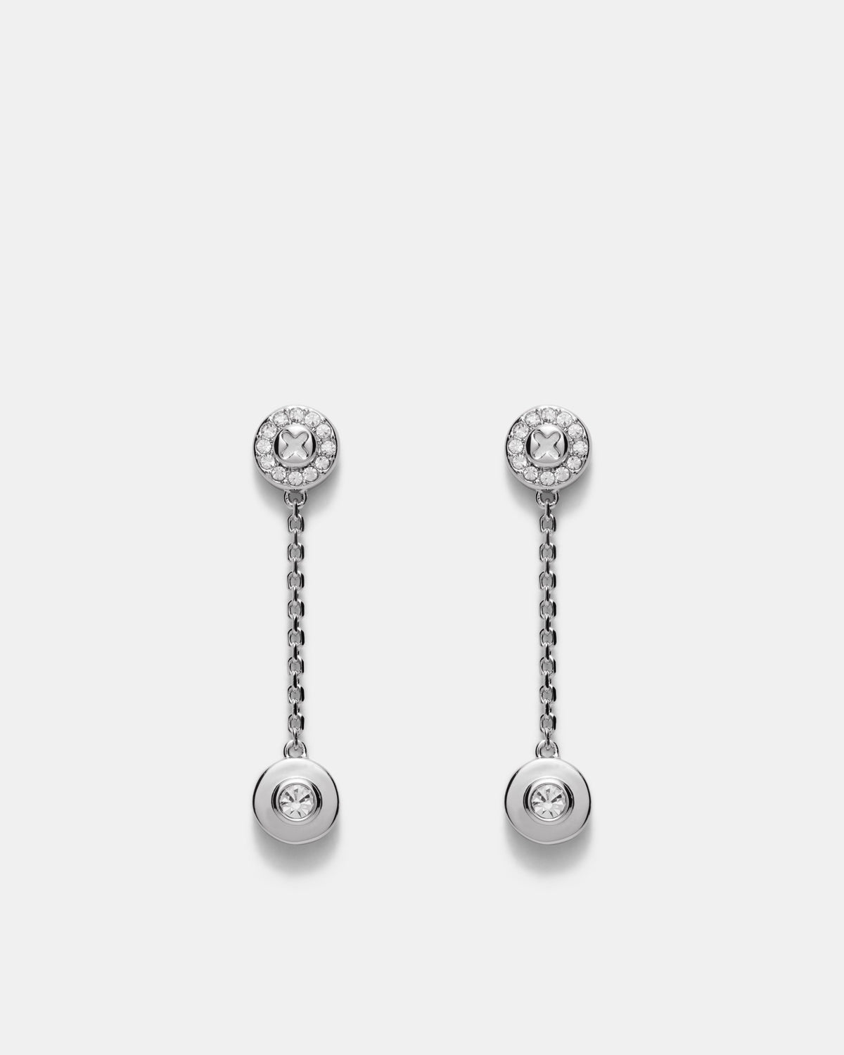 Glitters Drop Earrings - Silver