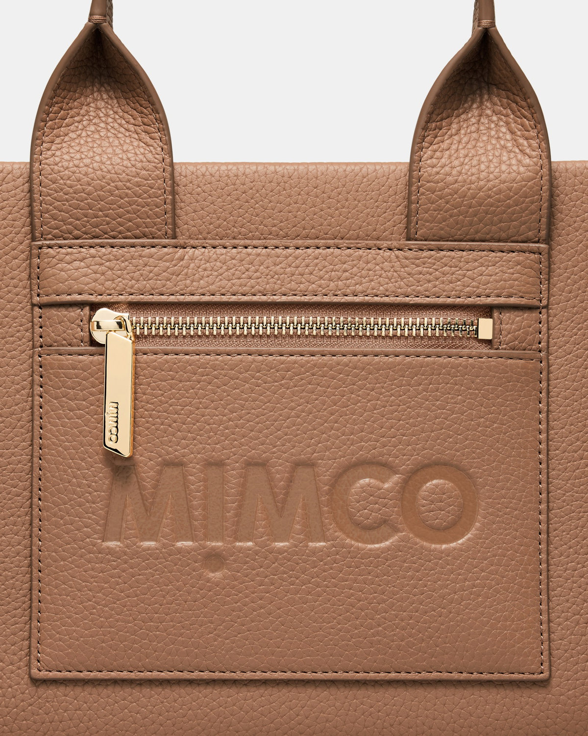Patch Leather Mini Tote Bag - Fawn