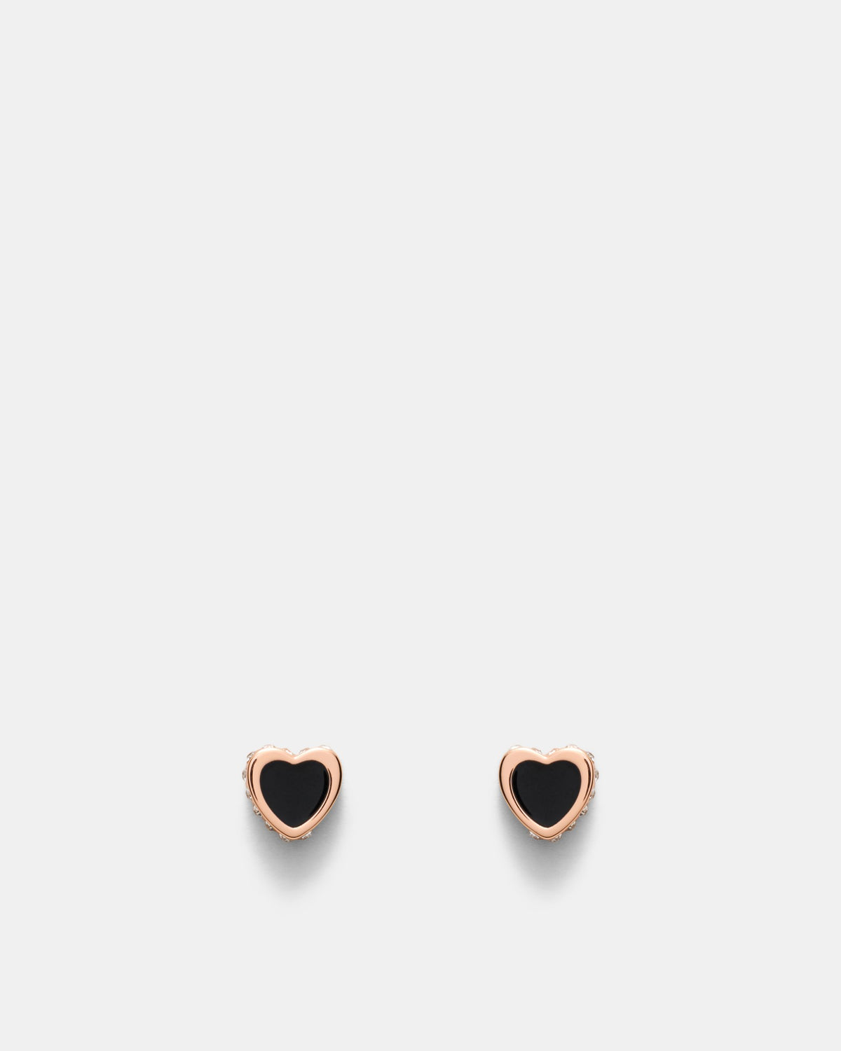 Lover Heart Earrings And Necklace Set - Black