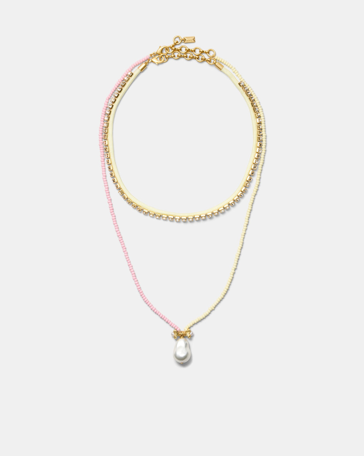 Goddess Duo Necklace - Pearl