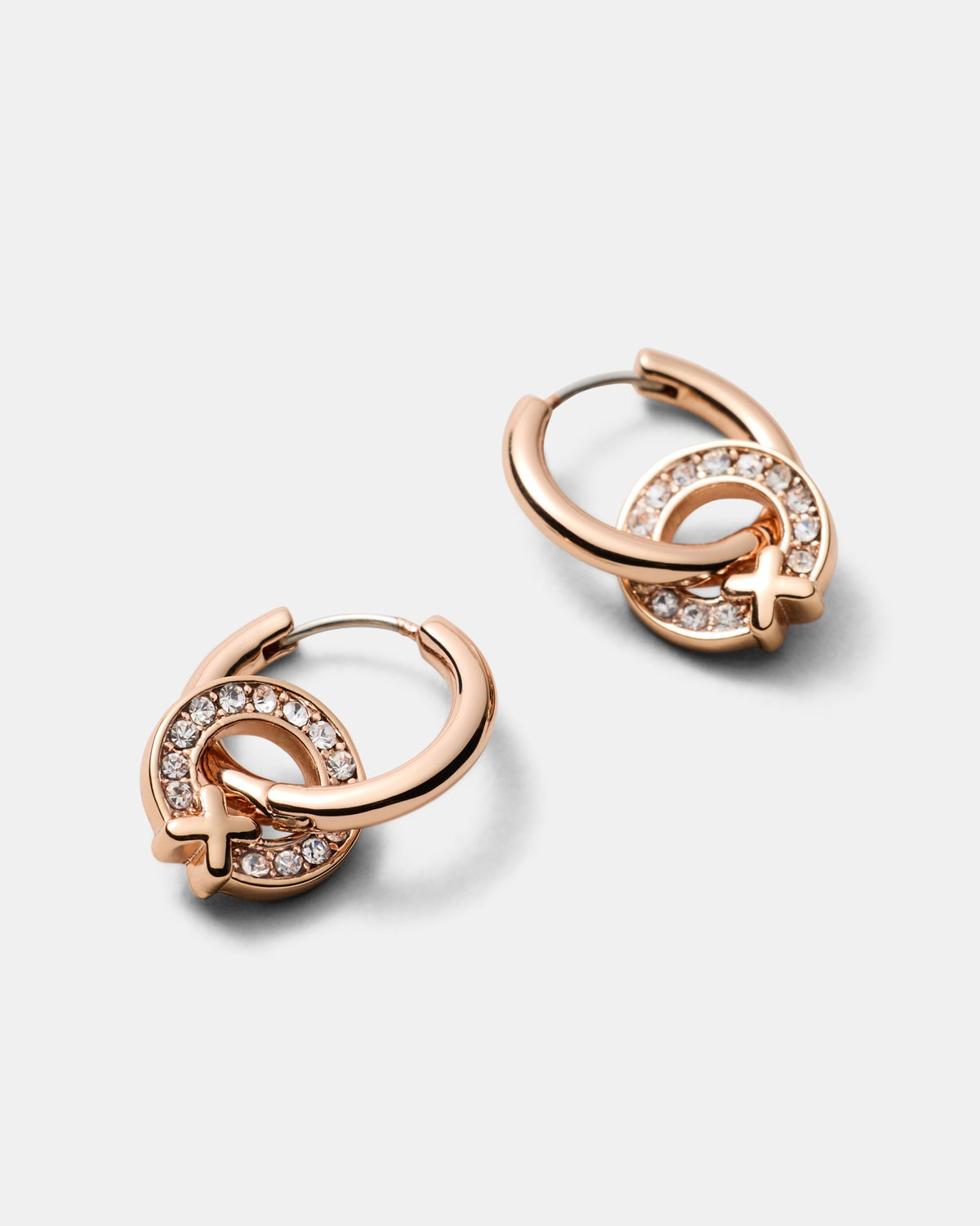 Encanto Charm Hoop Earrings - Rose Gold