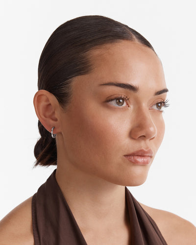 Encanto Heart Hoop Earrings - Silver