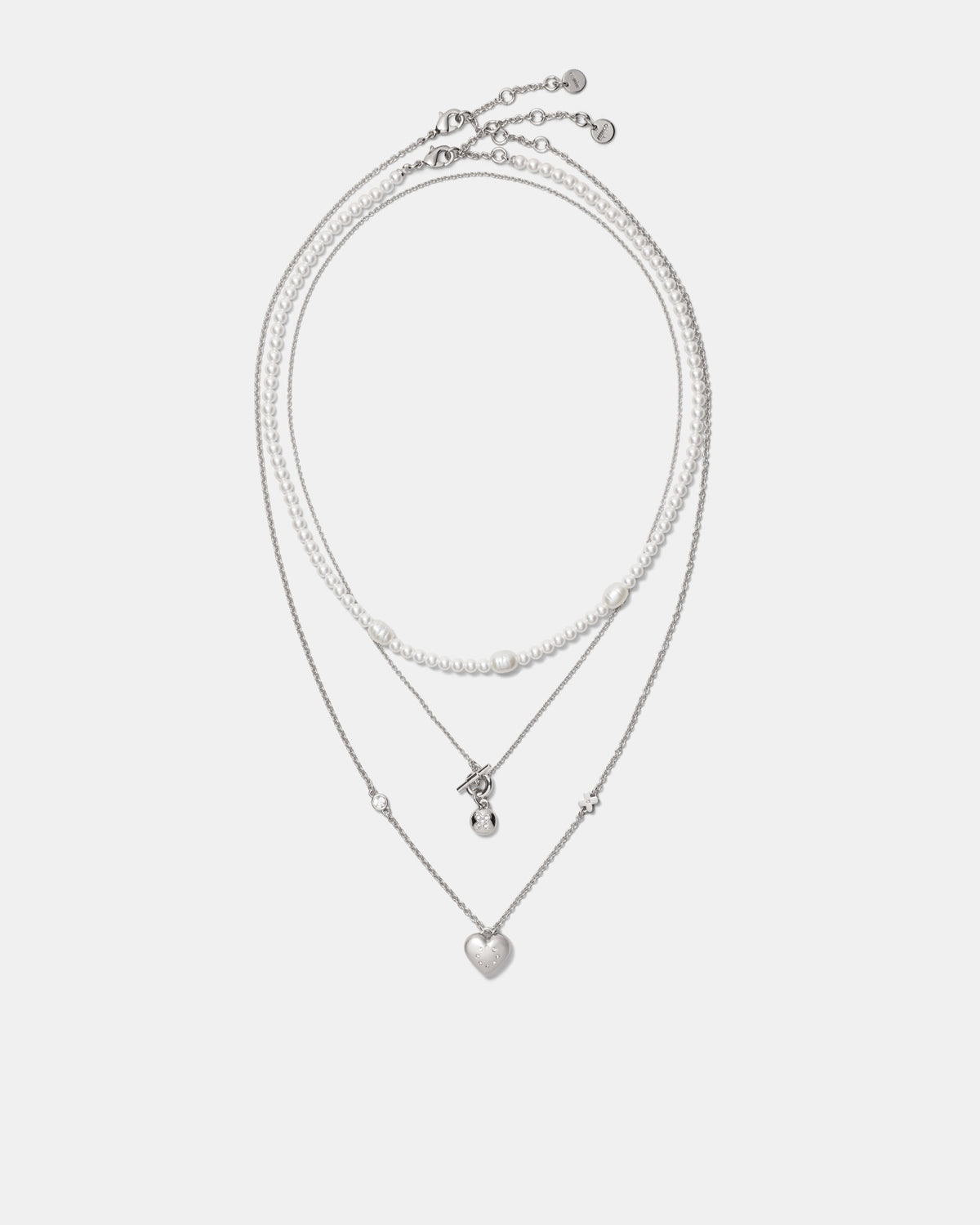 Lovely Trio Necklace - Silver