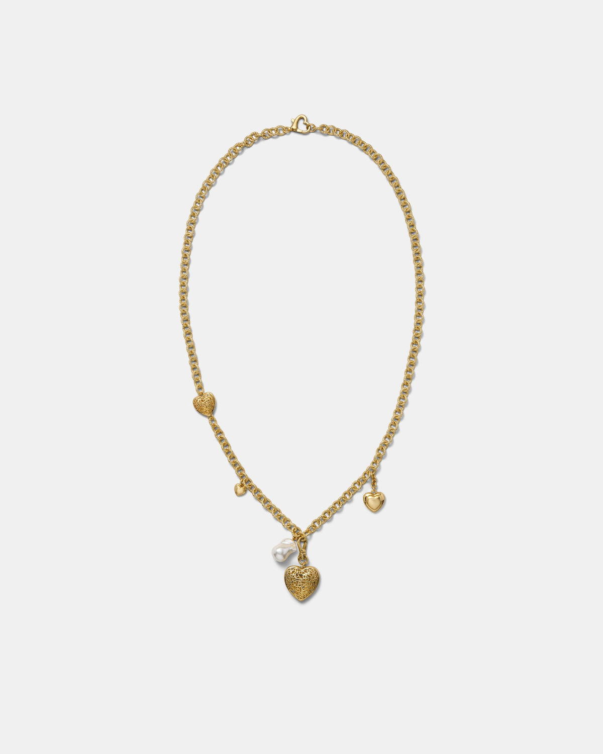 Fond Heart Long Necklace - Gold