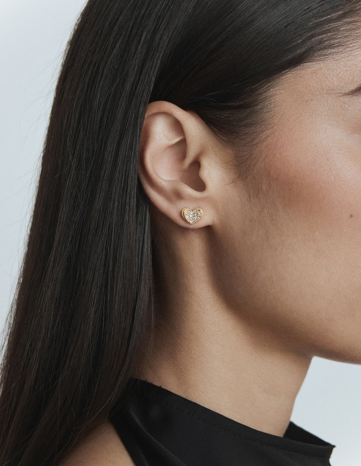 Heart To Heart Stud - Gold