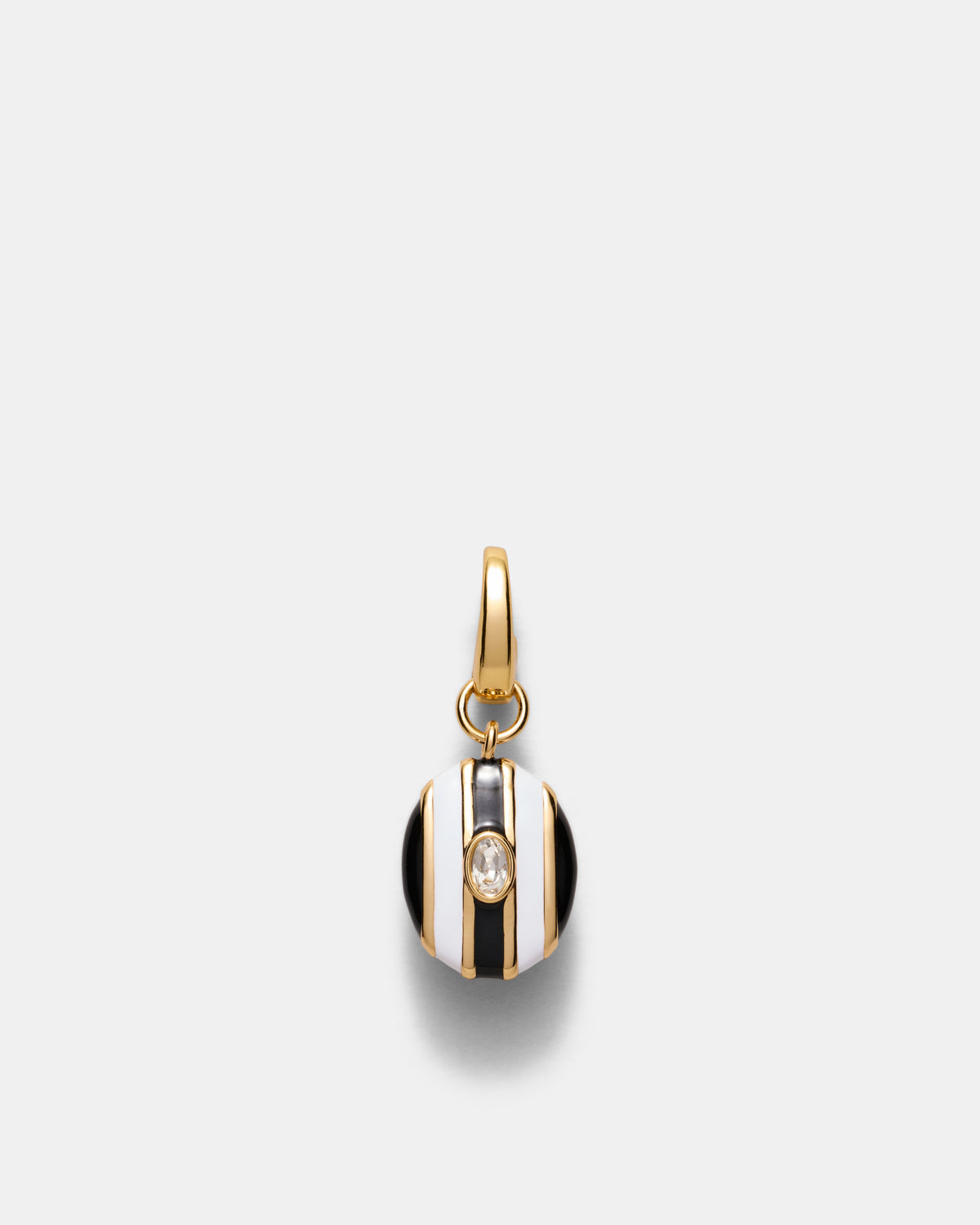 Stripe Coin Charm - Black White