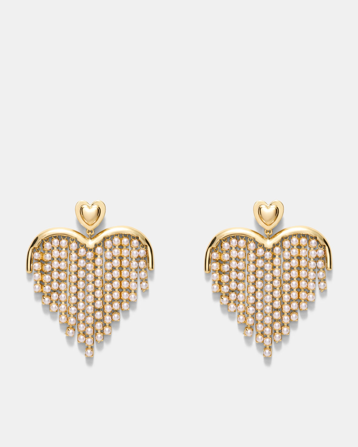 Enticing Heart Earrings - Pearl