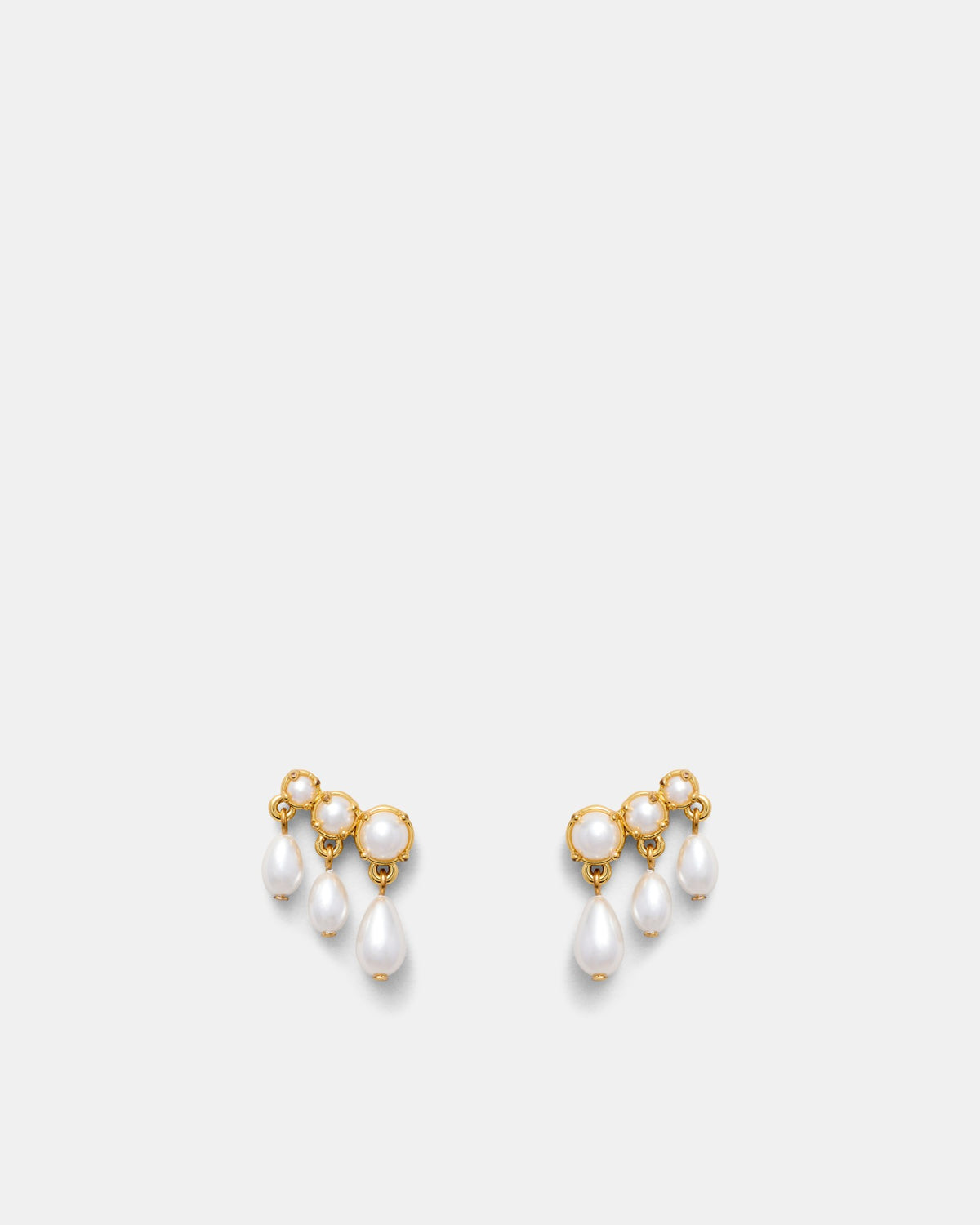 Crystalline Stud Earrings - Pearl