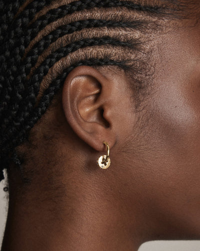 Signatura Charm Hoop Earrings - Gold