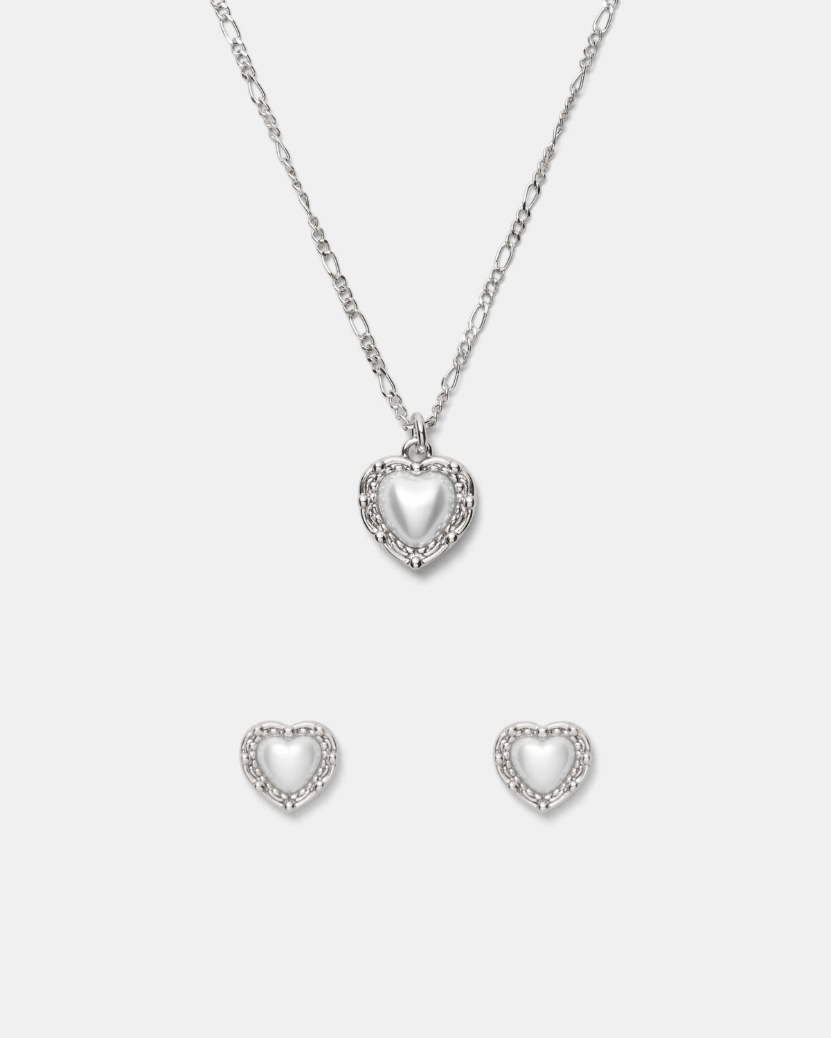Maybelle Necklace Earrings Set - Silver
