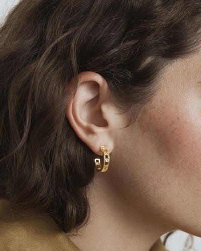 Amulet Hoop Earring - Gold