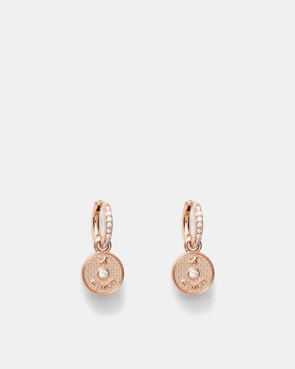 Amulet Charm Hoop Earrings - Rose Gold